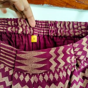 Purple Kurta Set(Top+Bottom+Potli Bag)