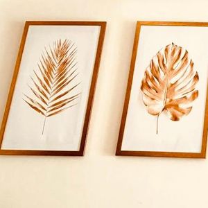 Dried leaves wall framed canvas