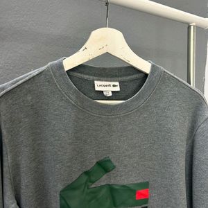 @lacoste grey printed sweatshirt