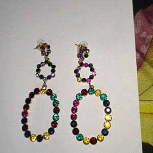 Multi Colour Long Earrings