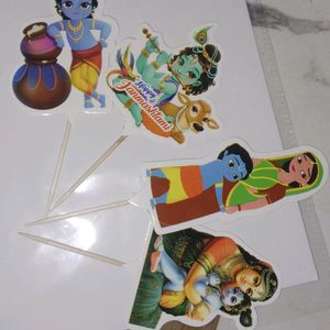 Janmashtami Special Cake Toppers With Free Balloon