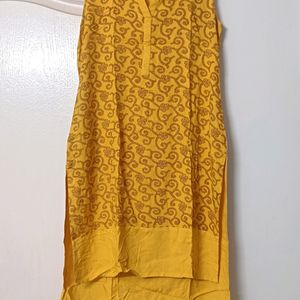 Mustard (Yolk-Yellow) Casual Kurta with Pocket