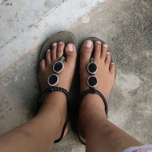 Black Good Condition Sandals