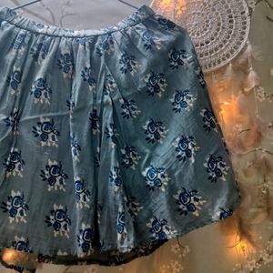 💘 floral Printed Blue Skirt💙💘