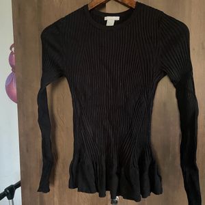 H&M Black Full Sleeve Top