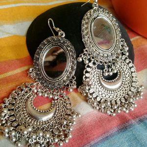 long Mirror Necklace And Earring