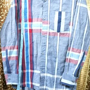 Shirt Blue Pure Cotton High Quantity Standard