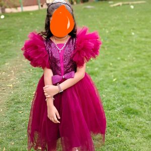 Purple Colour Party Wear Frock