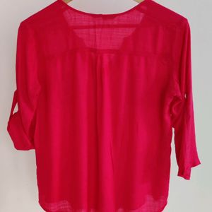 Boxy Fit Hot Pink Top