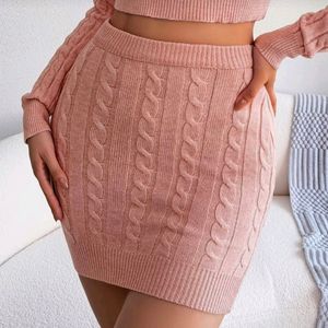 🆕 Twist Detail Cable Knit Pencil Skirt