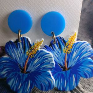 Blue Party Wear+Traditional Earrings