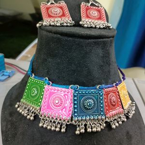 Oxidised Colour Full Choker