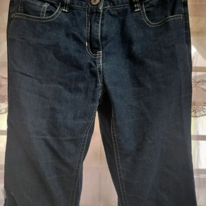 Blue Jeans With Waist Adjustable