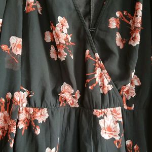 Women Floral Top Black