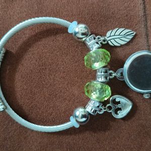 Green Crystal Watch Bracelet