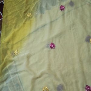 beautiful yellow cream dupatta