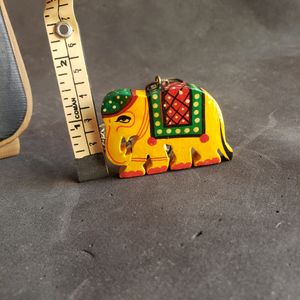 Wooden Elephant Pendent (Yellow)