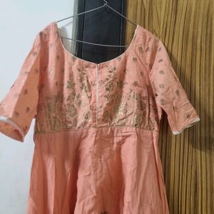 Peach Color Gown With Duppatta