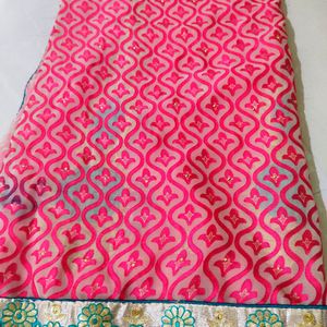 70% Off Today - Pink Saree with Stunning Design