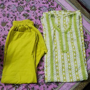 Pure Cotton A Line Frock Kurta Set