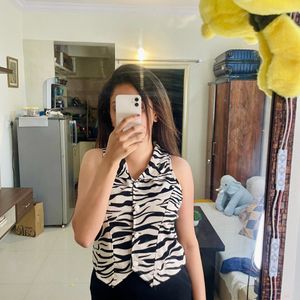 Elegant Zebra Printed Top