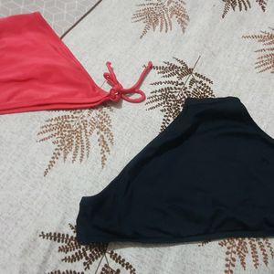 Combo Of Red And Black Nylon Panty