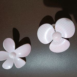 White Flower Clips Combo