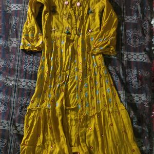 Mustard Colors Full Length Kurta Like New