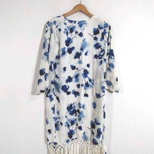 White Floral Printed Shrug (Women's)