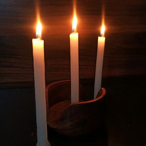 Wooden Candle Cum Cup/Glass Holder