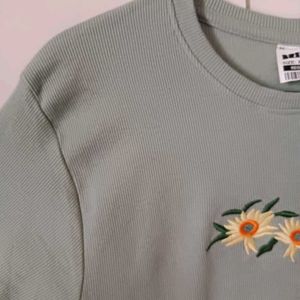 Sea Green Flower Top