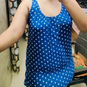 Blue Polka Dot Top