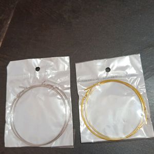 Combo Of 2 Big Size Hoops Silver And Golden