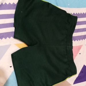 Green Coloured Sports Shorts