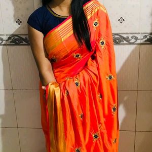 Orange Soft Silk Saree