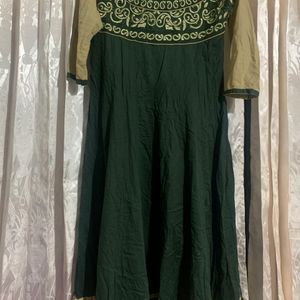 Dark Green Simple Anarkali Kurta