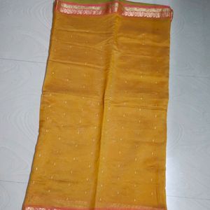 Pure Gadwal Silk Zari Woven Saree💛🧡