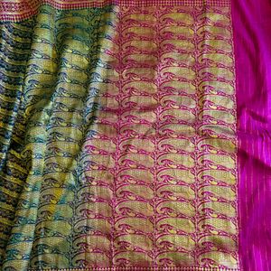 100% Pure Himroorani Mulberry Silk Saree