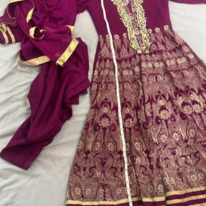 Amazing Grape Colour Gown With  Embroidery Work