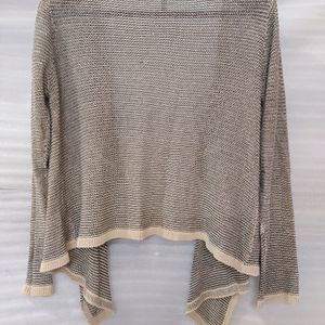 Beige High Low Front Shrug