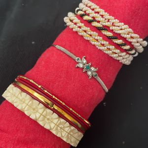 Pearls Bangles, Stone Bracelet