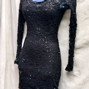 I. BLACK SPARKLING MINI BODYCON