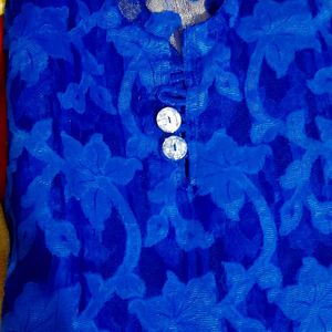 Dark Blue Net Kurta