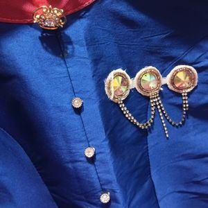 Dark Royal Blue And Gajari Bajirao Mastani Dress