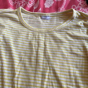 White Yellow Striped Only Top