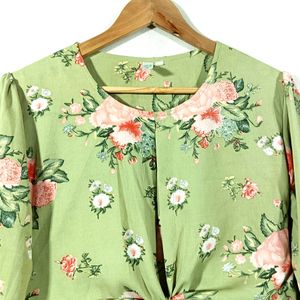 Sage Green Floral Dress (Women)