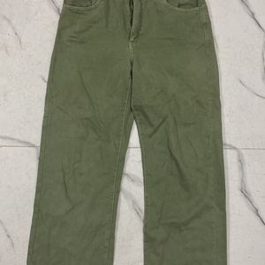 Olive Green Straight Fit jeans