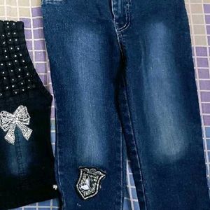 Combo Of 2 Denim Jeans & Pant For 5-6 Years Girl