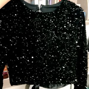 Sequin Blouson Top