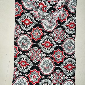 Black Ajrak Print Cotton Kurti